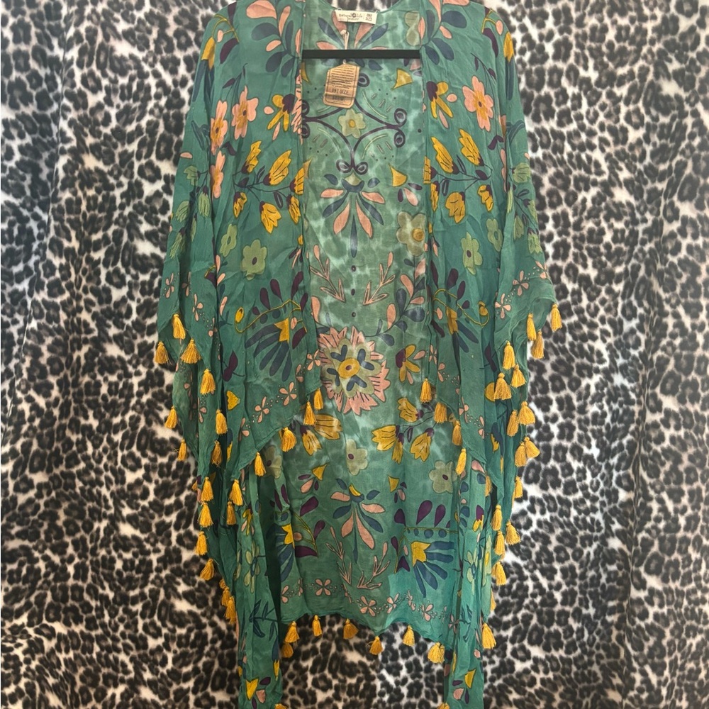 Natural Life Green Floral Kimono